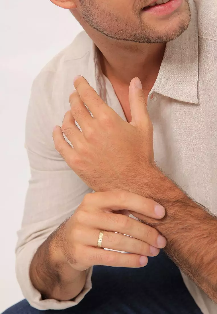 环男带有机纹理金镀金