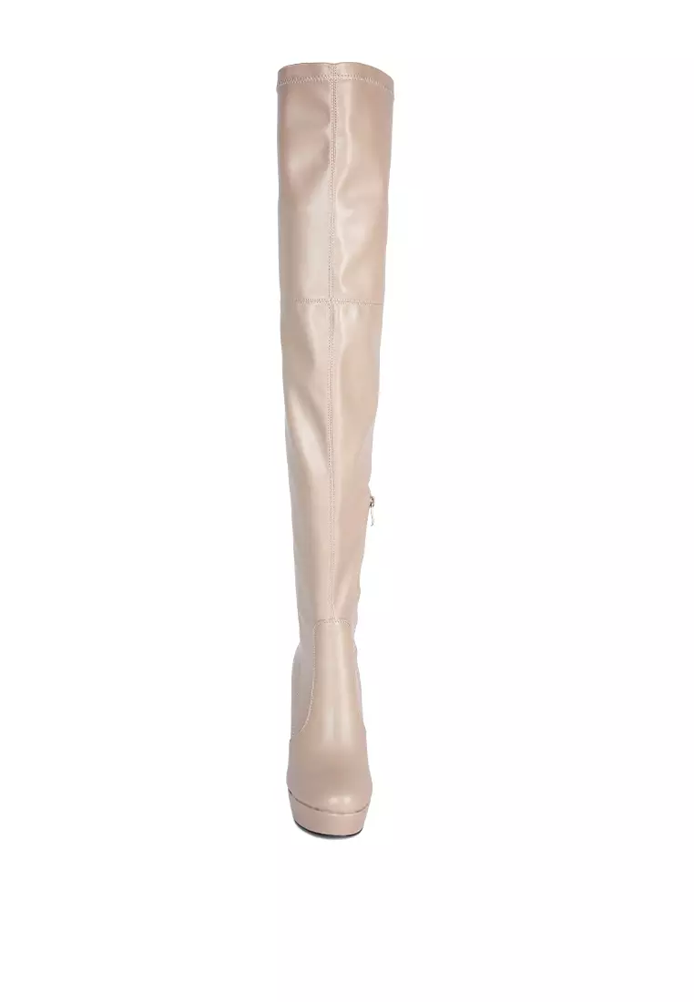 Pu leather over the knee new arrivals boots