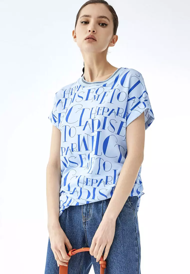 Slogan Print Long Style Top