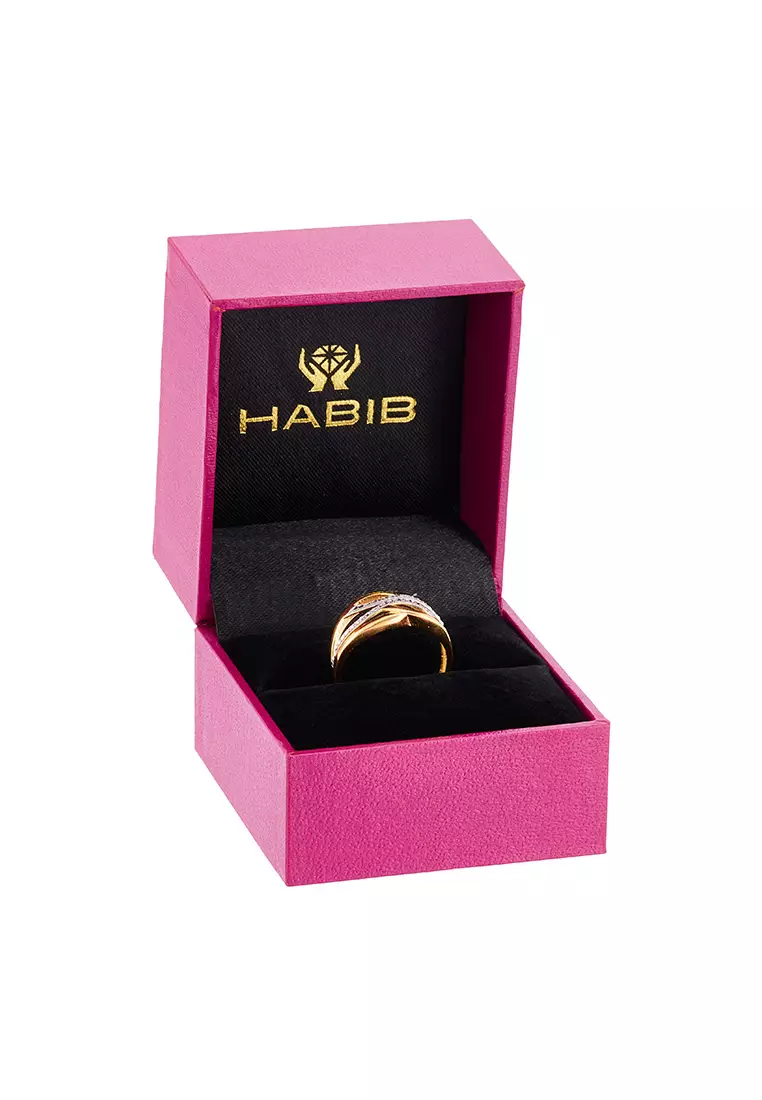 HABIB Oro Italia 916 Yellow and White Gold Ring GR59120425(YW)-BI (22K Gold)