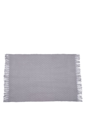 Milliot & Co. grey Delray Textured Blanket A0676HL16A4041GS_1