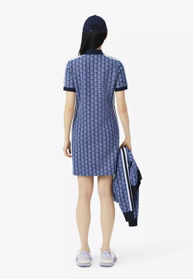 Slim Fit Monogram Jacquard Polo Dress