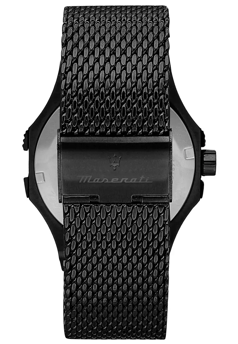 【2 Years Warranty】 Maserati Aqua Edition 44mm Black Stainless Steel Men's Quartz Watch R8853144002