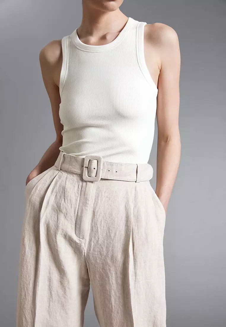 Flared Linen Trousers