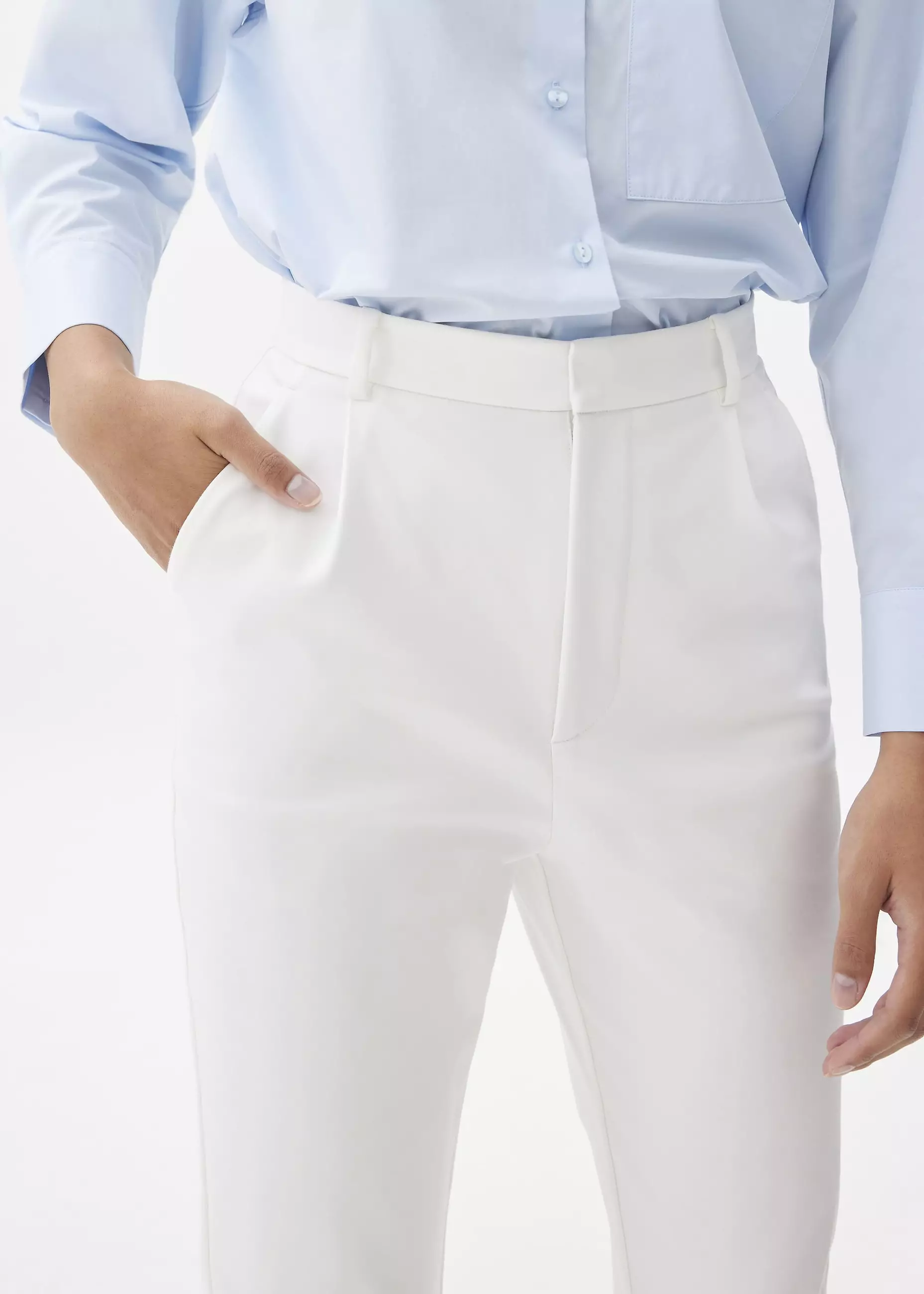 Celana Wanita - Lynn Tailored Peg Leg Chino Pants