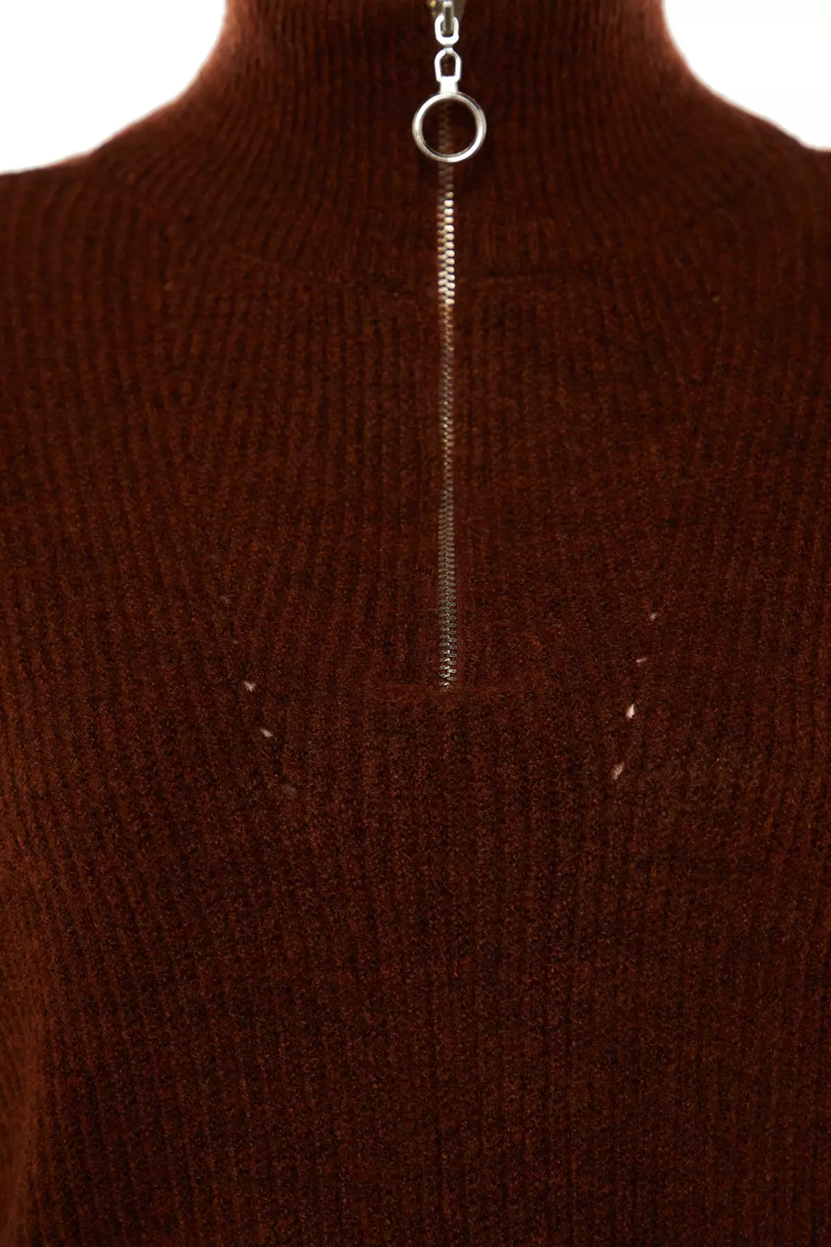 Textured Zip Knit Sweatshirt
