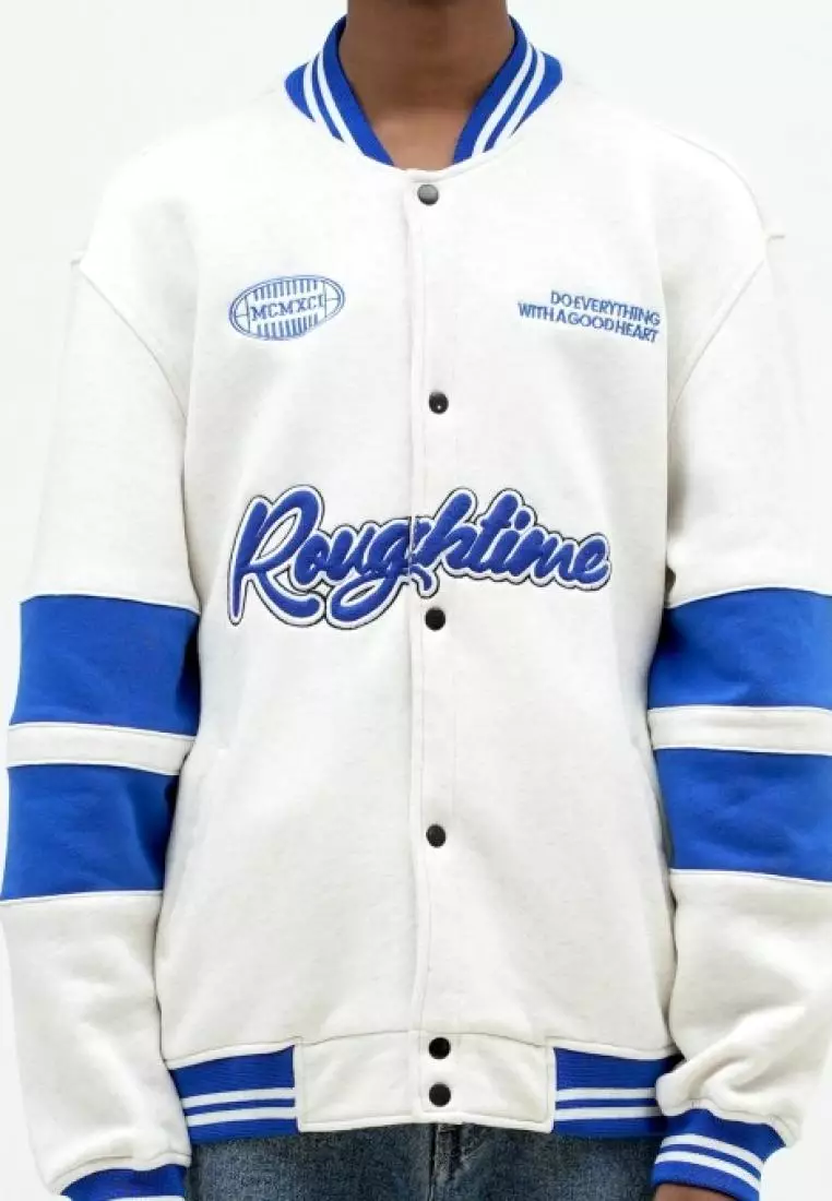 Buy Roughneck 1991 Roughneck Do Everything Varsity Jacket - Misty White ...