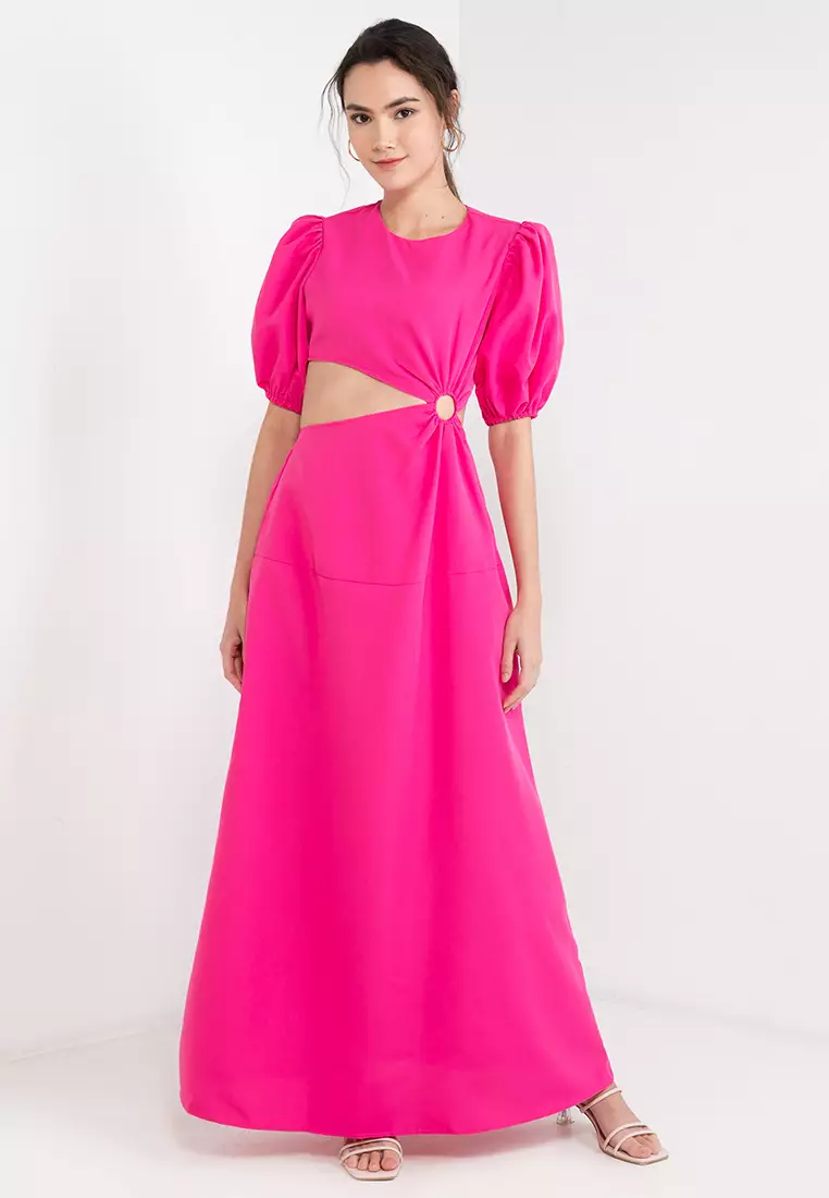 Buy KNUE Cutout Puff Sleeves Dress 2024 Online ZALORA Philippines