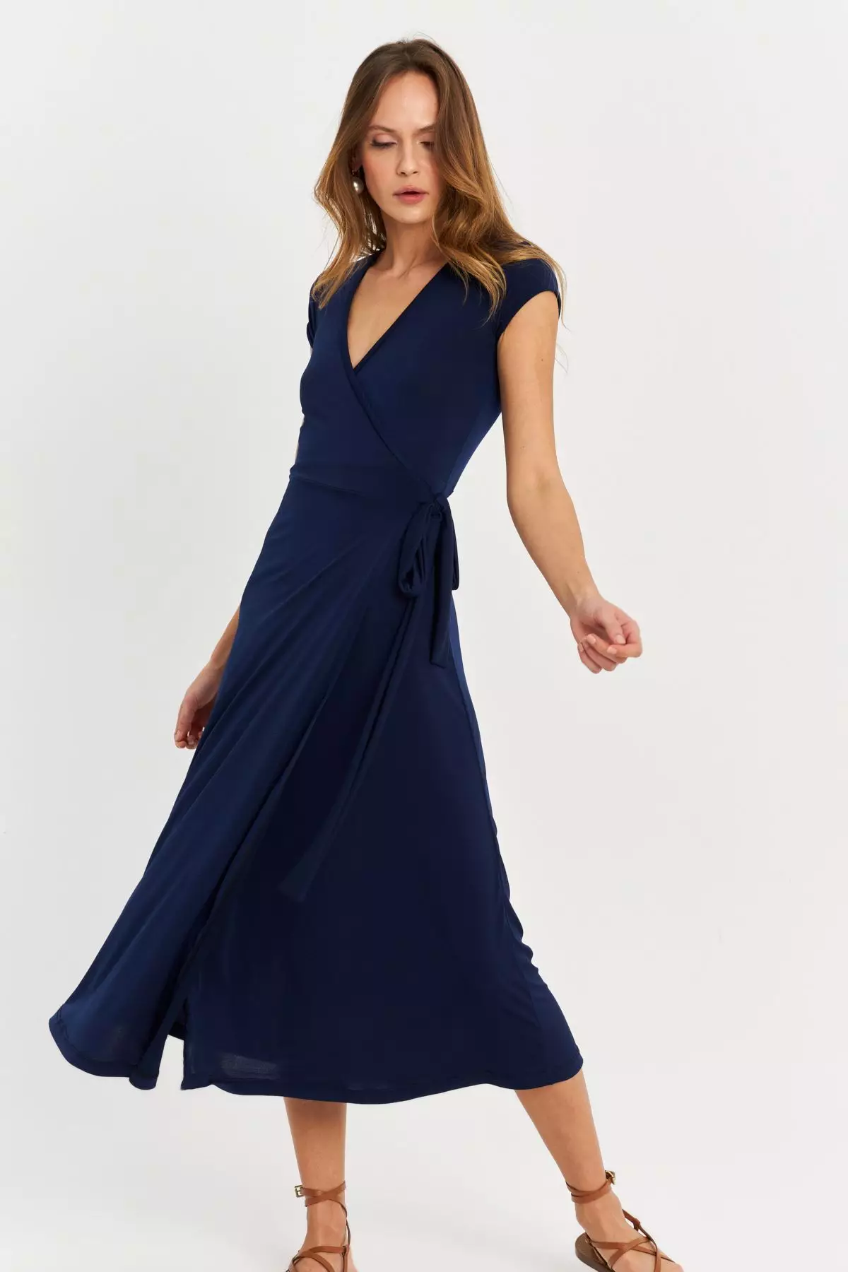 Side Tie Midi Dress
