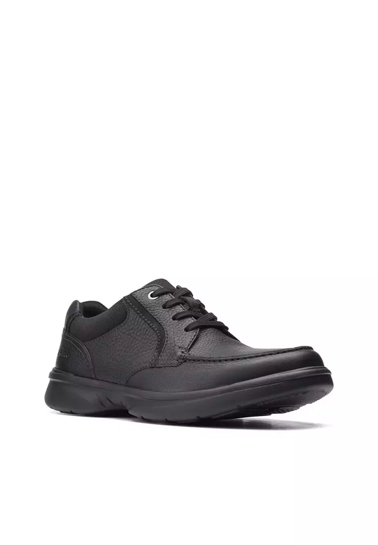 Mens Bradley Vibe Formal Shoes Black Tumbled Leather - Wide Fit