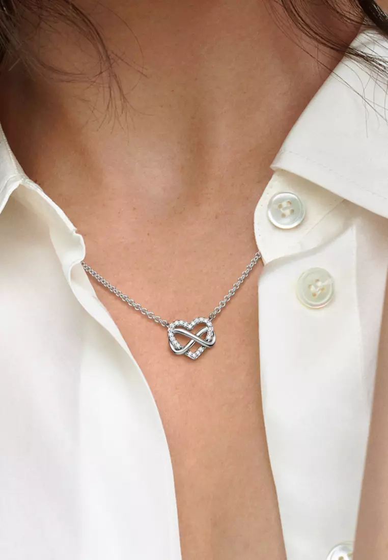 Heart Charm Golden Heart Pandora Heart Silver Necklace PANDORA