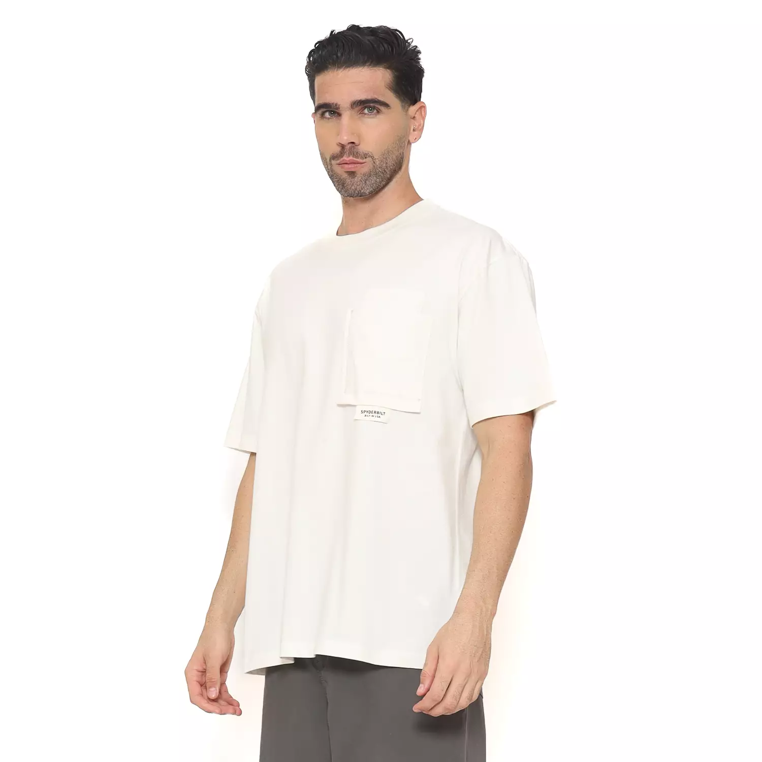 Spyderbilt Kaos Lengan Pendek Tevic Oversize Men Tee Off White Planet Surf