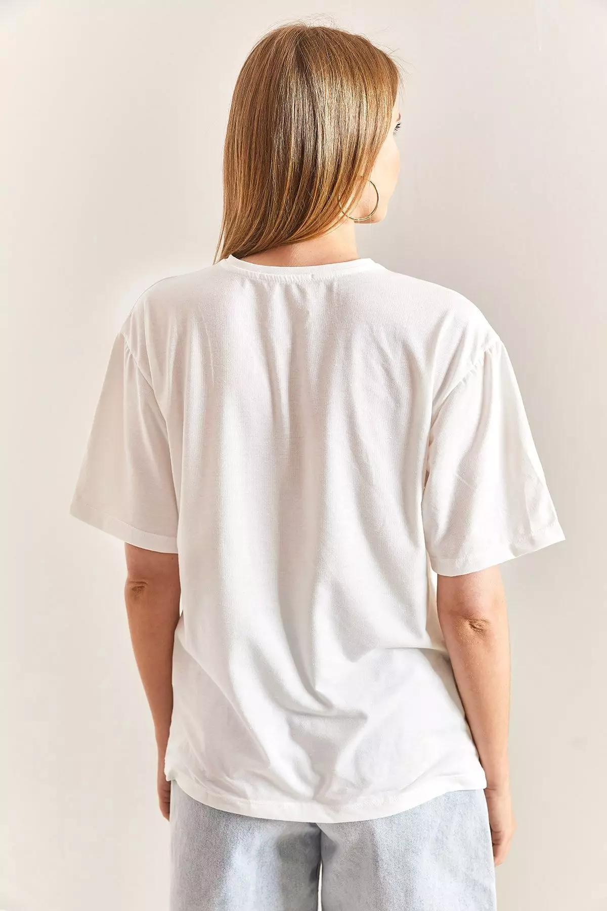 Women's Patterned Combed Cotton Tshirt