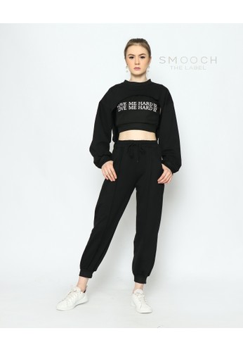 Smooch The Label - Lanisa Black Set - Setelan olahraga wanita Pakain Wanita