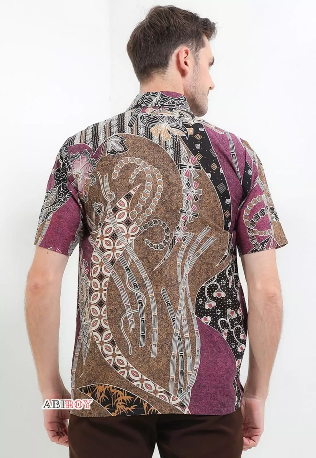 Pringawarsa Ungu Magneta Kemeja Batik Pria Premium Slimfit Lengan Pendek NLN