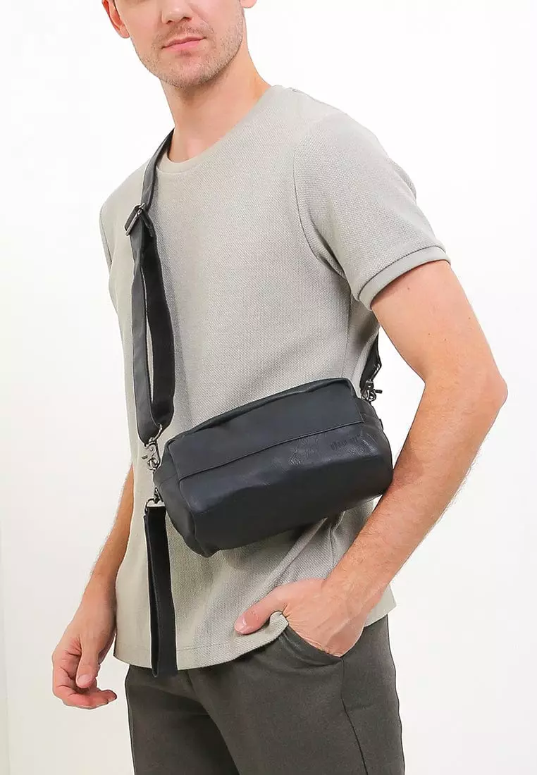 Distressed Leather Crossbody Pouch