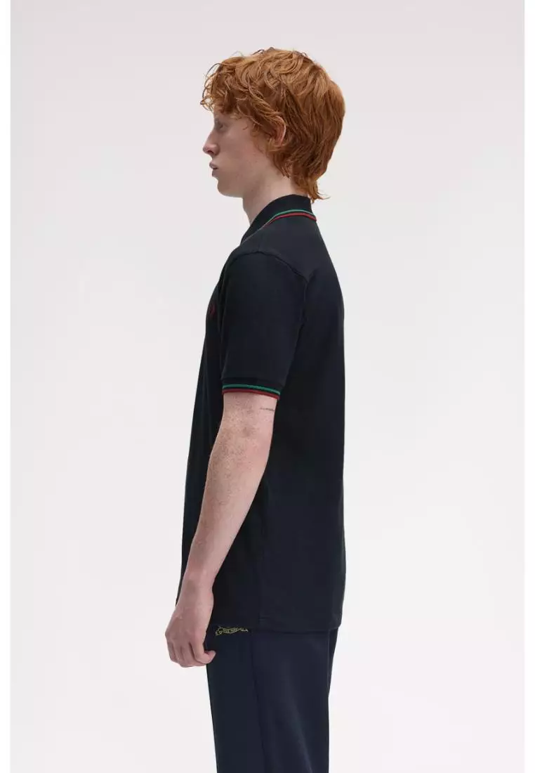 Fred Perry M3600 Twin Tipped Fred Perry Shirt (Navy / Sport Green / Burnt Red)