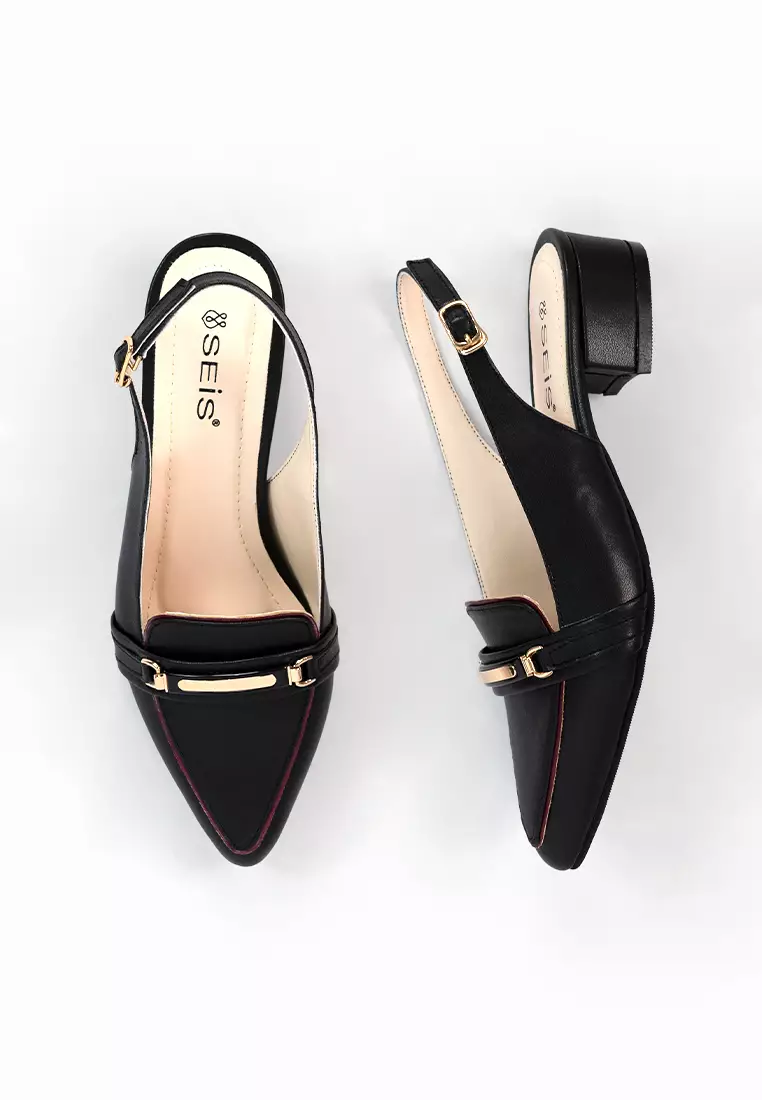 SEIS Emily Sepatu Mules Wanita | Slingback Heels 3 cm