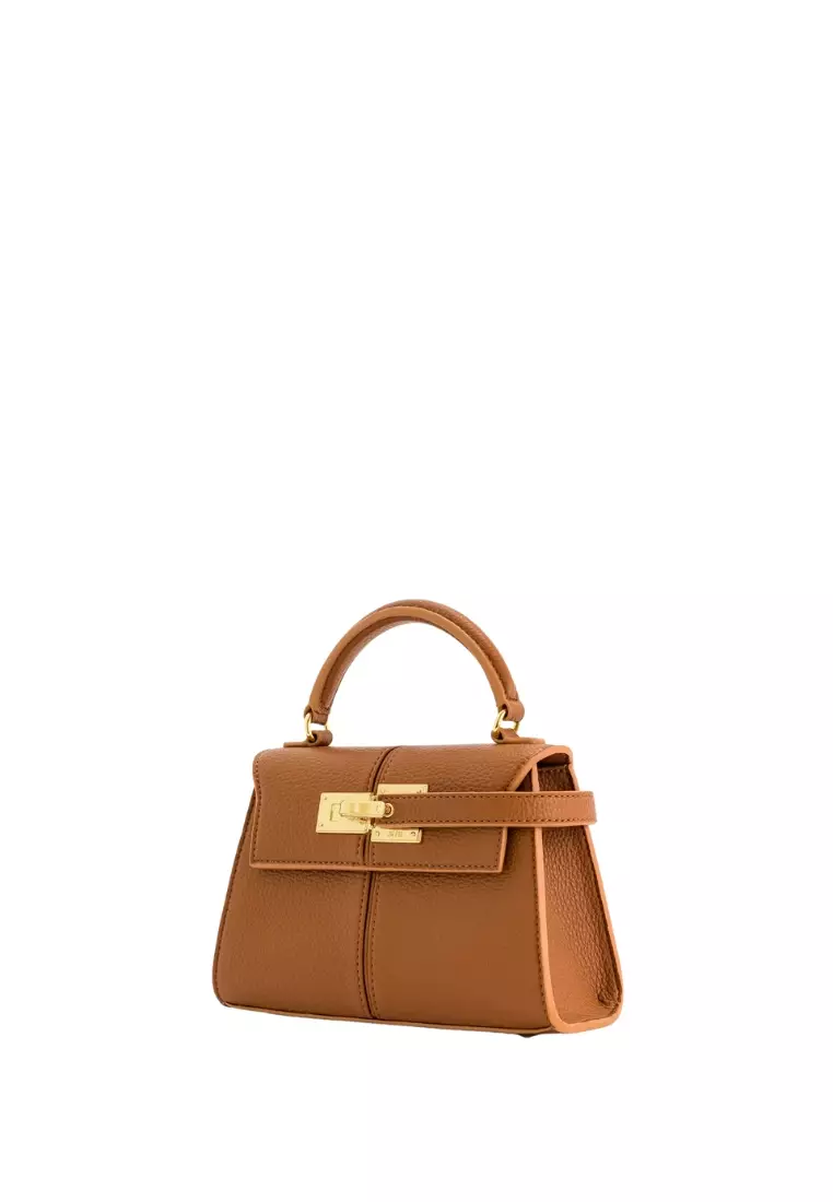 Elise Top Handle Bag - Brown 