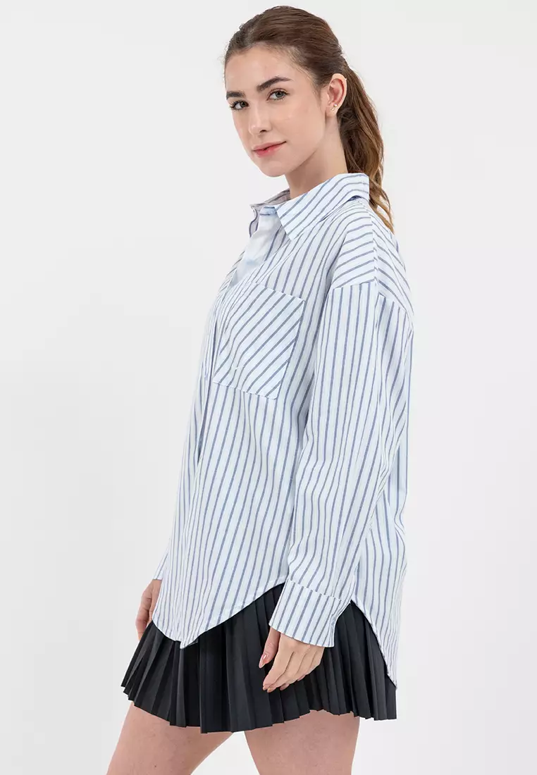 Chill Poplin Striped Top