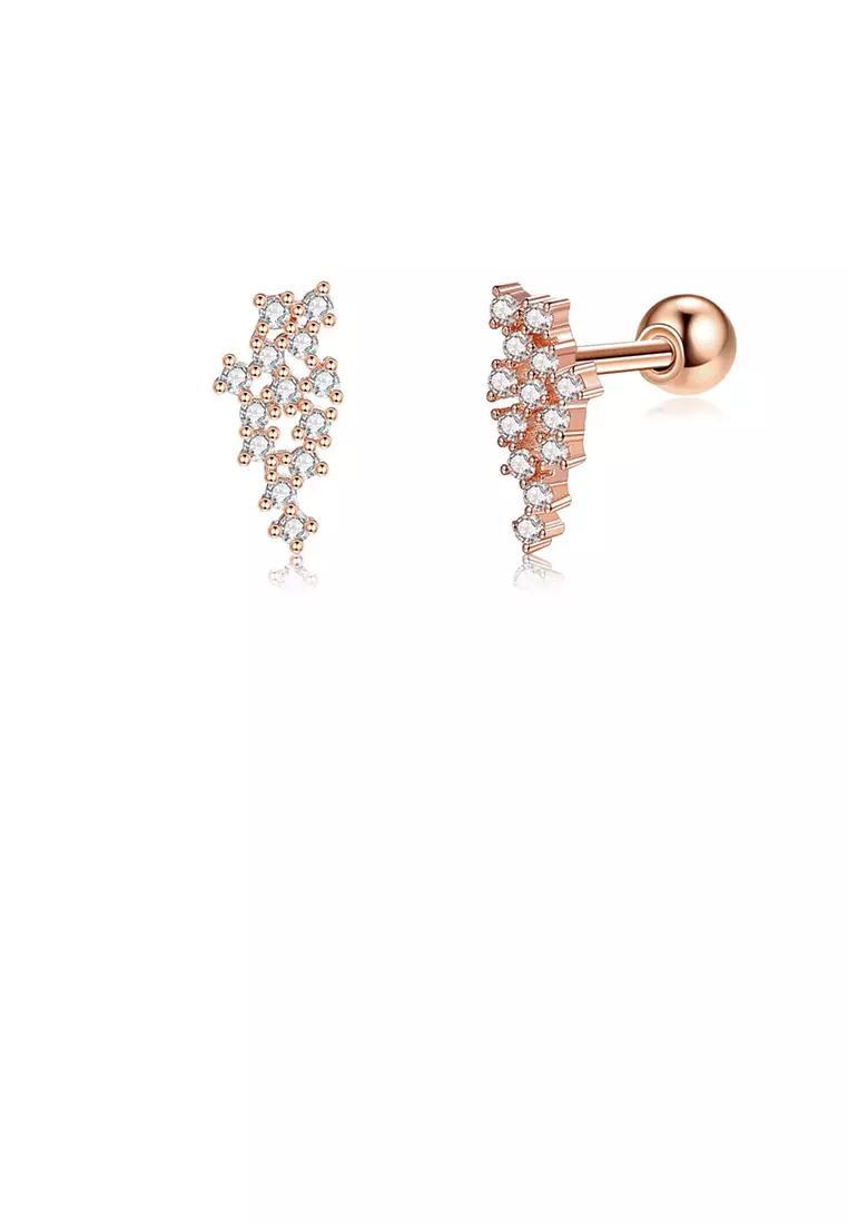 Gold rose earrings sale studs