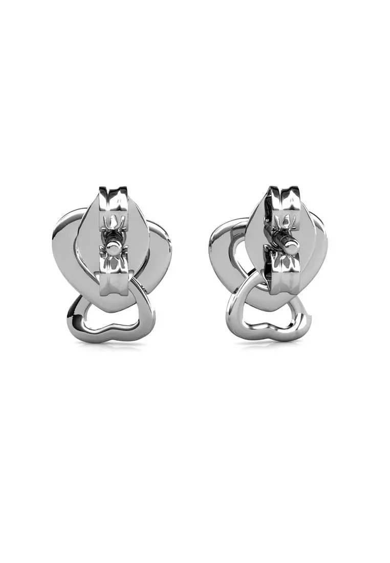 Gentle Love Earring White Gold - Anting Crystal by Her Jewellery