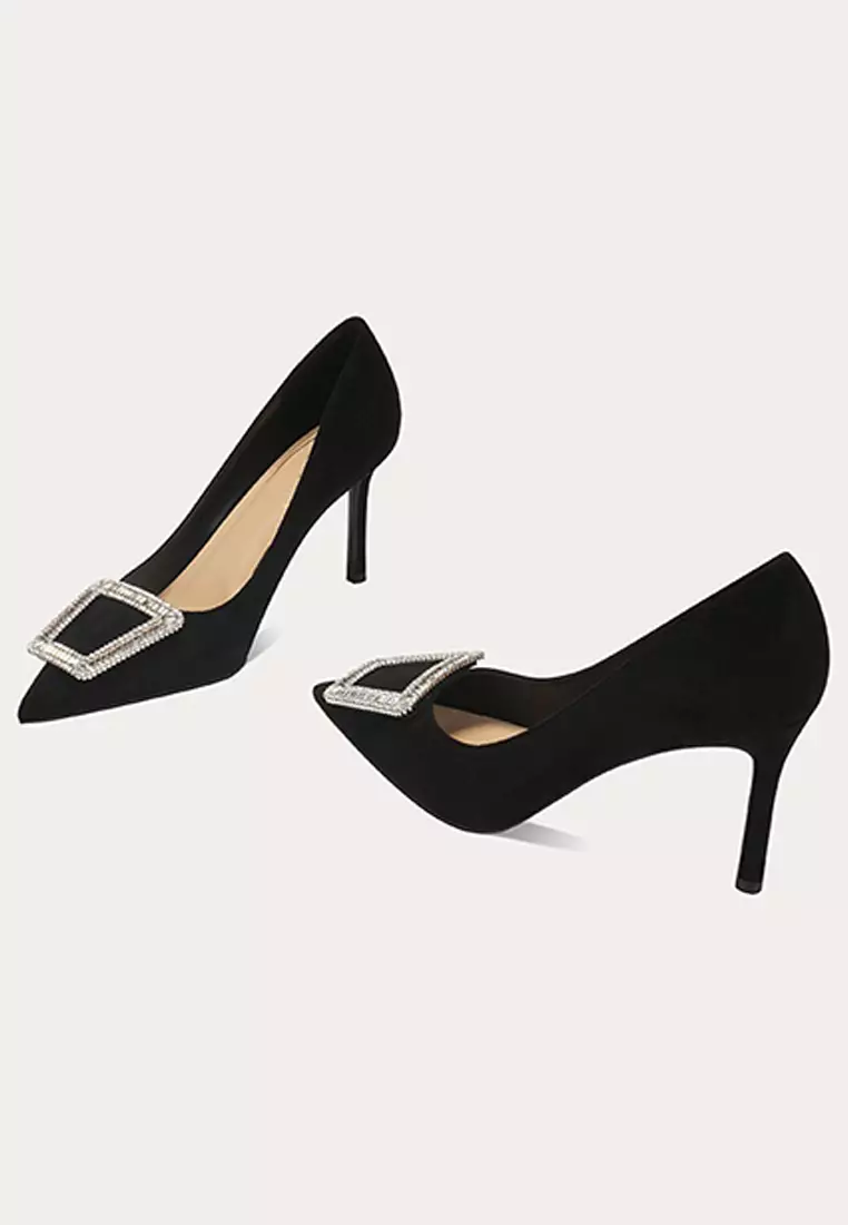 6CM 水鑽方扣絨面婚宴高跟鞋 PX708-77