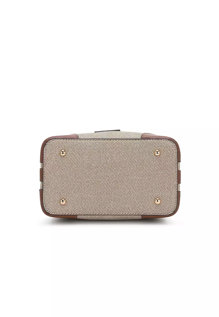 Women's Top Handle Bag / Sling Bag / Crossbody Bag / Shoulder Bag (Tas Tangan Wanita / Tas Selempang Wanita / Tas Bahu Wanita) - Krem