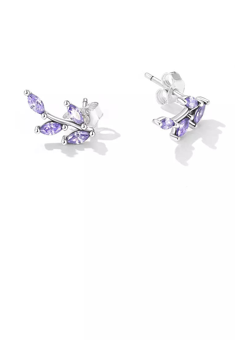 Purple and deals silver earrings