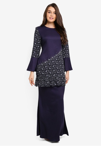 Kurung Modern from peace collections in Navy