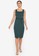 ZALORA WORK green Square Neck Belted Pencil Dress 8ABD4AA5178272GS_1