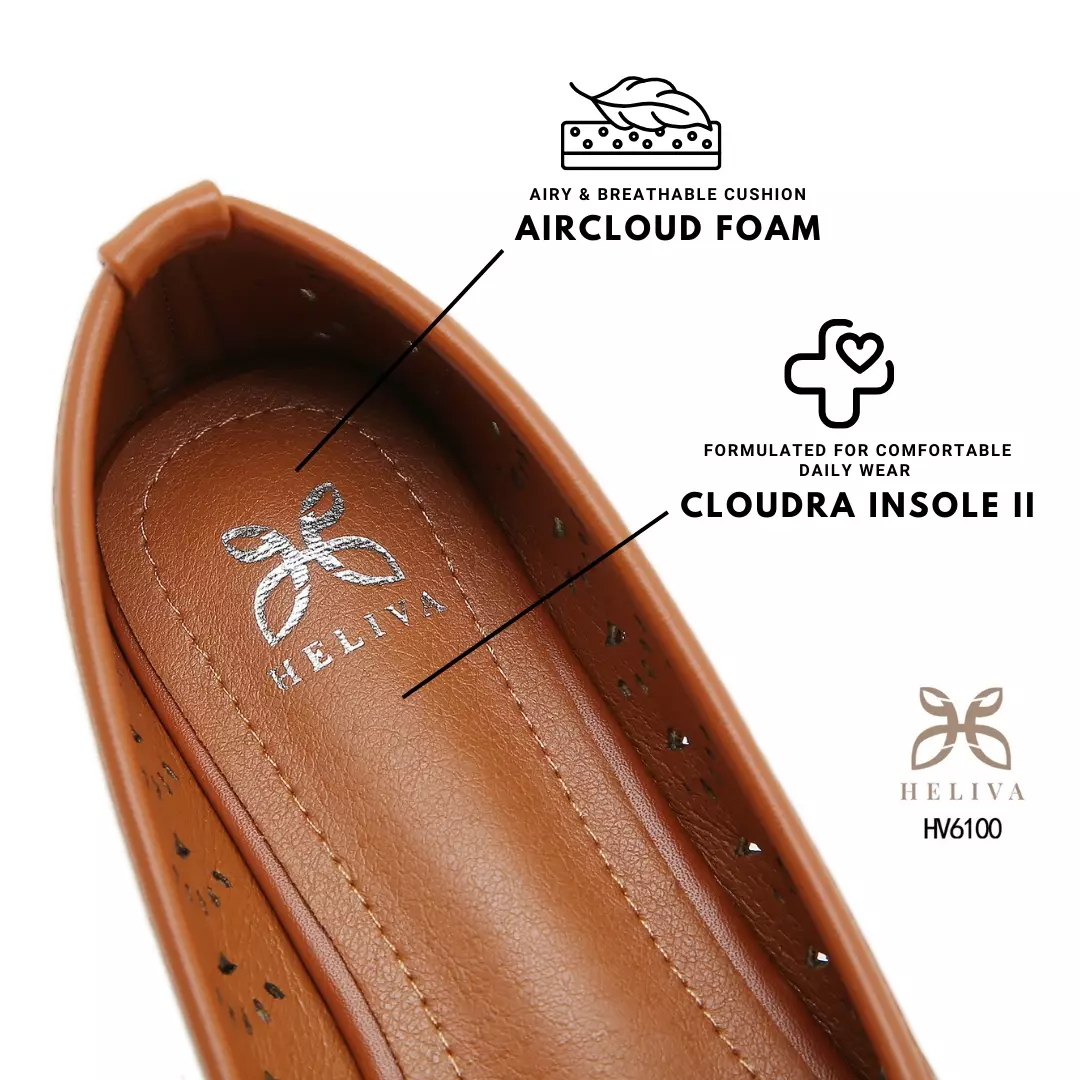 Heliva Lovina Laser-Cut Ballerina Flats with Sweet Bow Accent HV6100