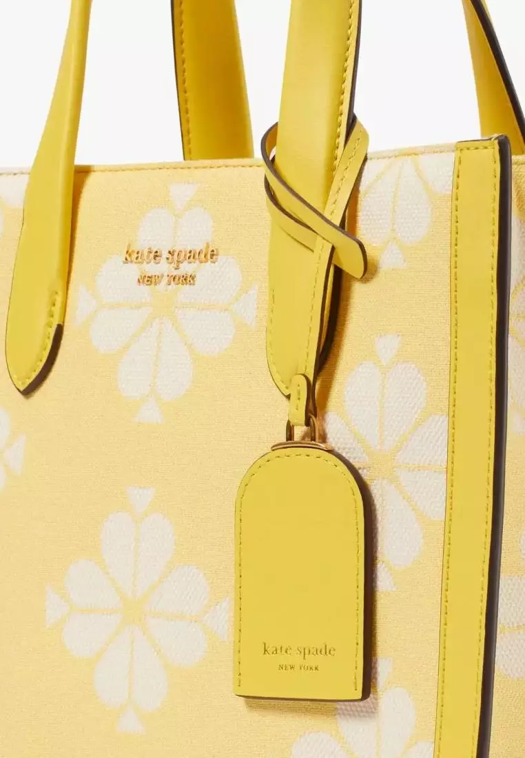 Kate Spade Flower Two-Tone Canvas Manhattan Small Tote Dandelion Yellow Multi