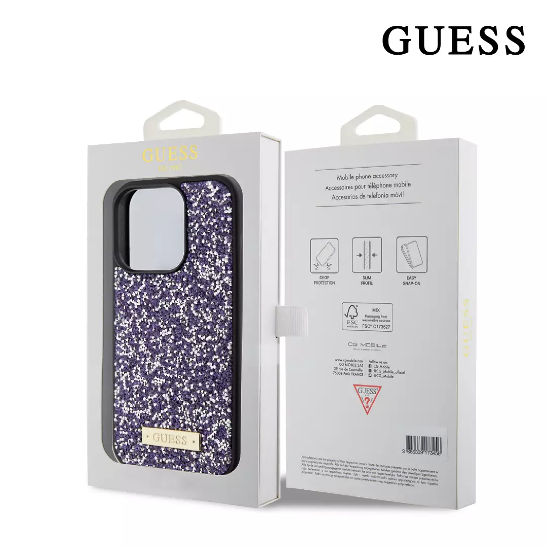 Jual GUESS Case iPhone 15 Pro Max GUESS Rhinestones Metal Logo - L.Pink ...
