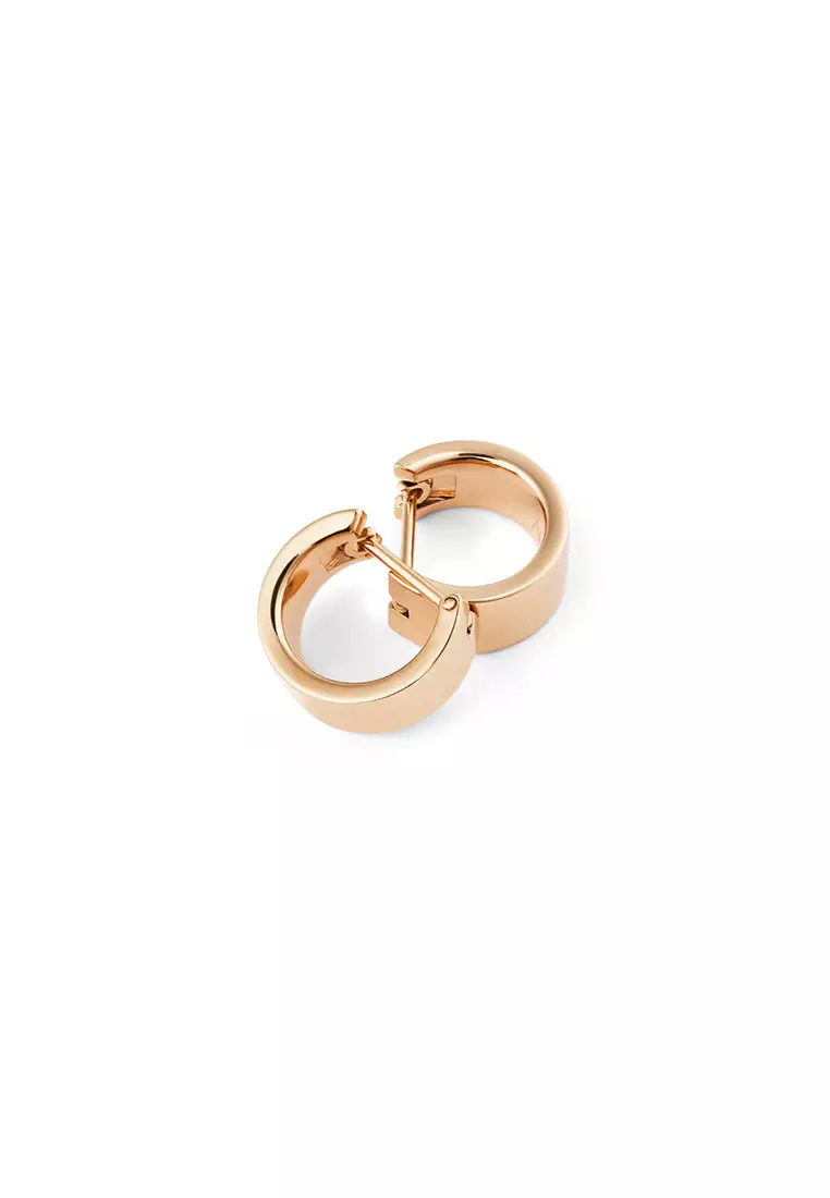 Line Earring Polished Rose Gold 5.5mm - Unisex Earrings for women and men stainless steel Earrings DW Official Authentic Original