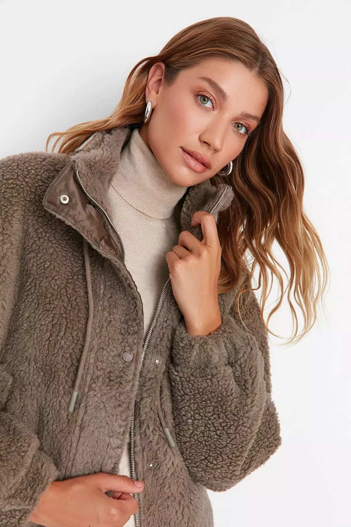 Oversize Mink Plush Jacket Zipper Coat