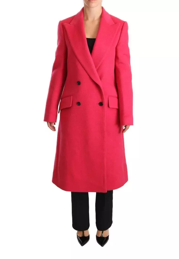 【関税＆送料込み】Dolce & Gabbana Double-Breasted Coat Double-breasted baize coat in Black for Women
