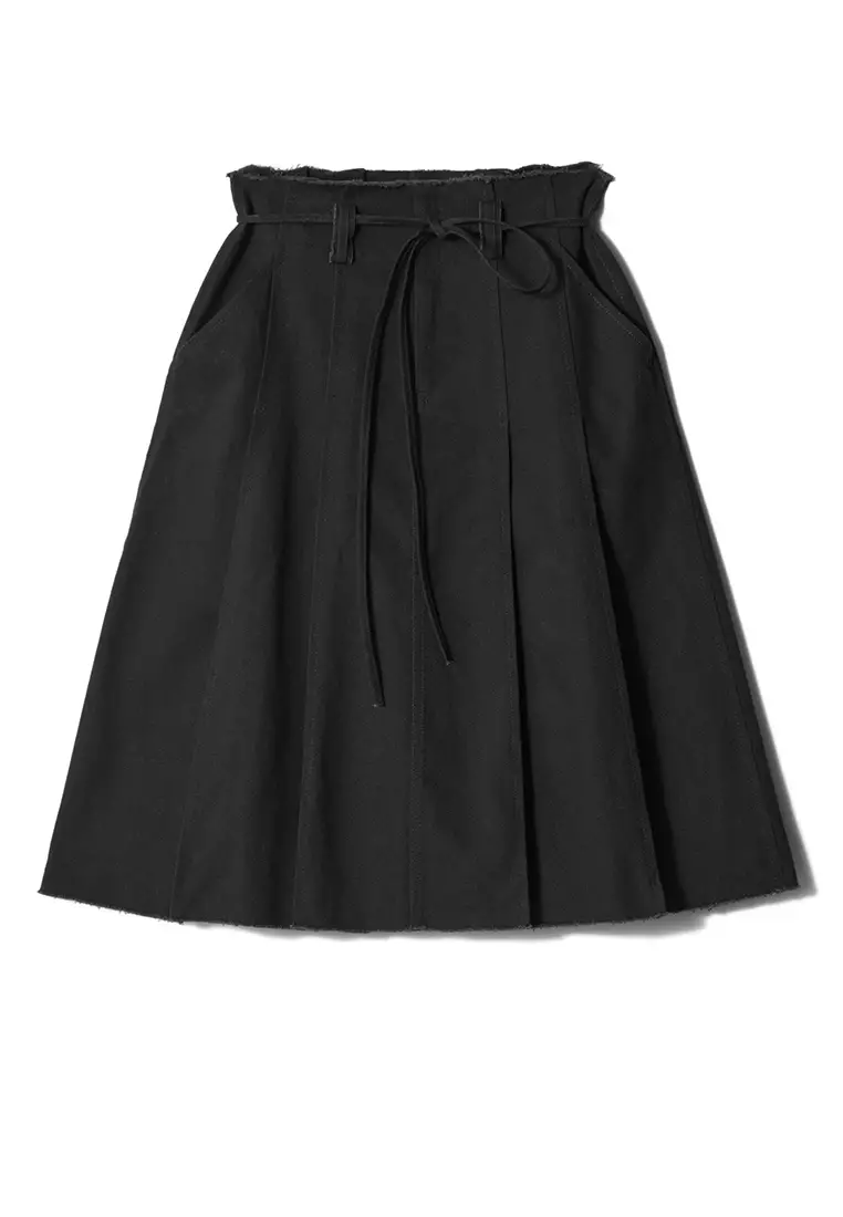 Pleated Skirt Black Colour Long Skirt Elegant Pleated Long Skirt