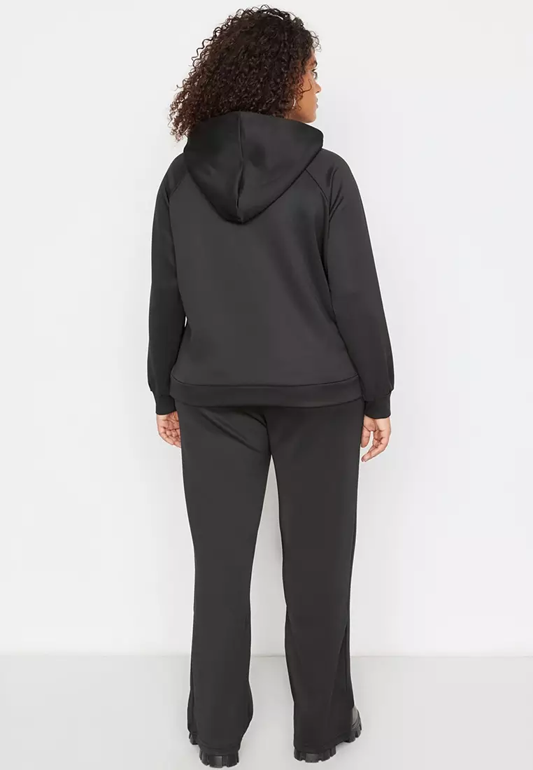 Plus Size Scuba Hoodie and Pants Set