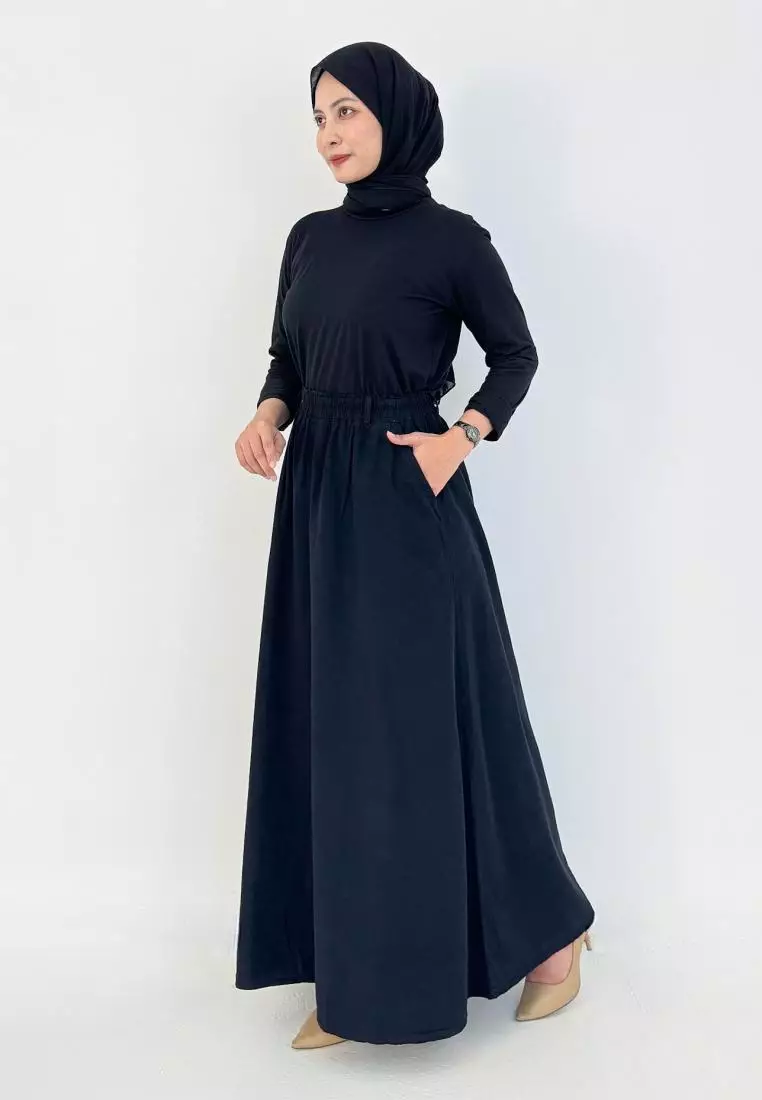 Ima Denim Skirt (Rok Jeans A-Line) HITAM