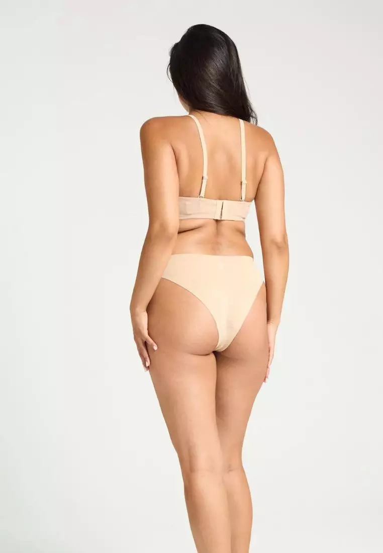 Modibodi Period Underwear Seamfree Hi-Leg Cheeky Moderate Absorbency Beige