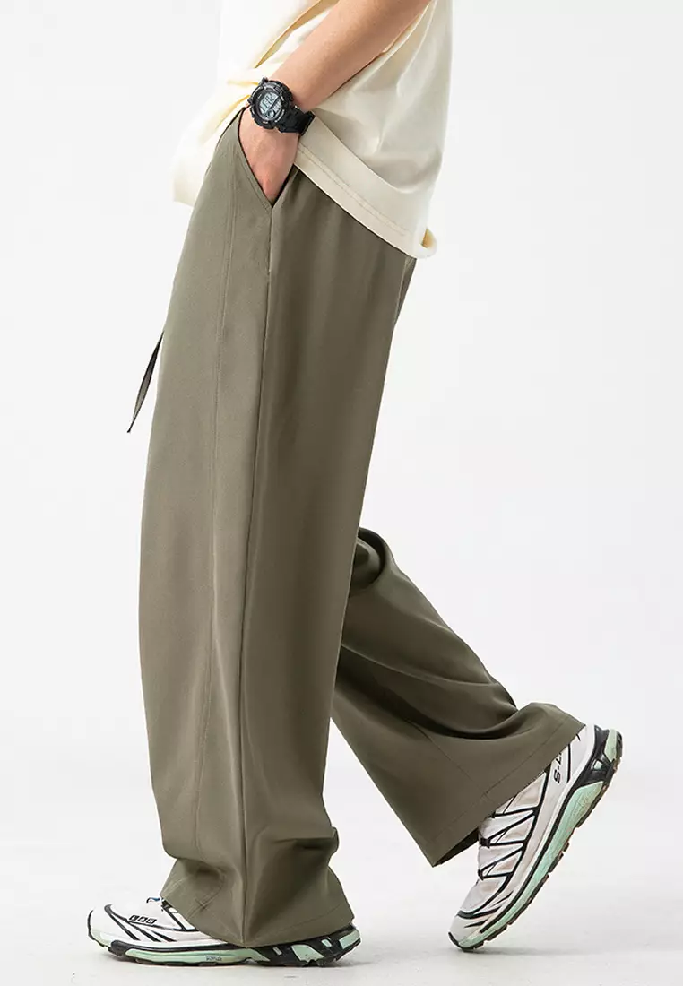 VANSA Unisex Ice Silk Cool Thin Slightly Wide Casual Pants VCU-P-2280
