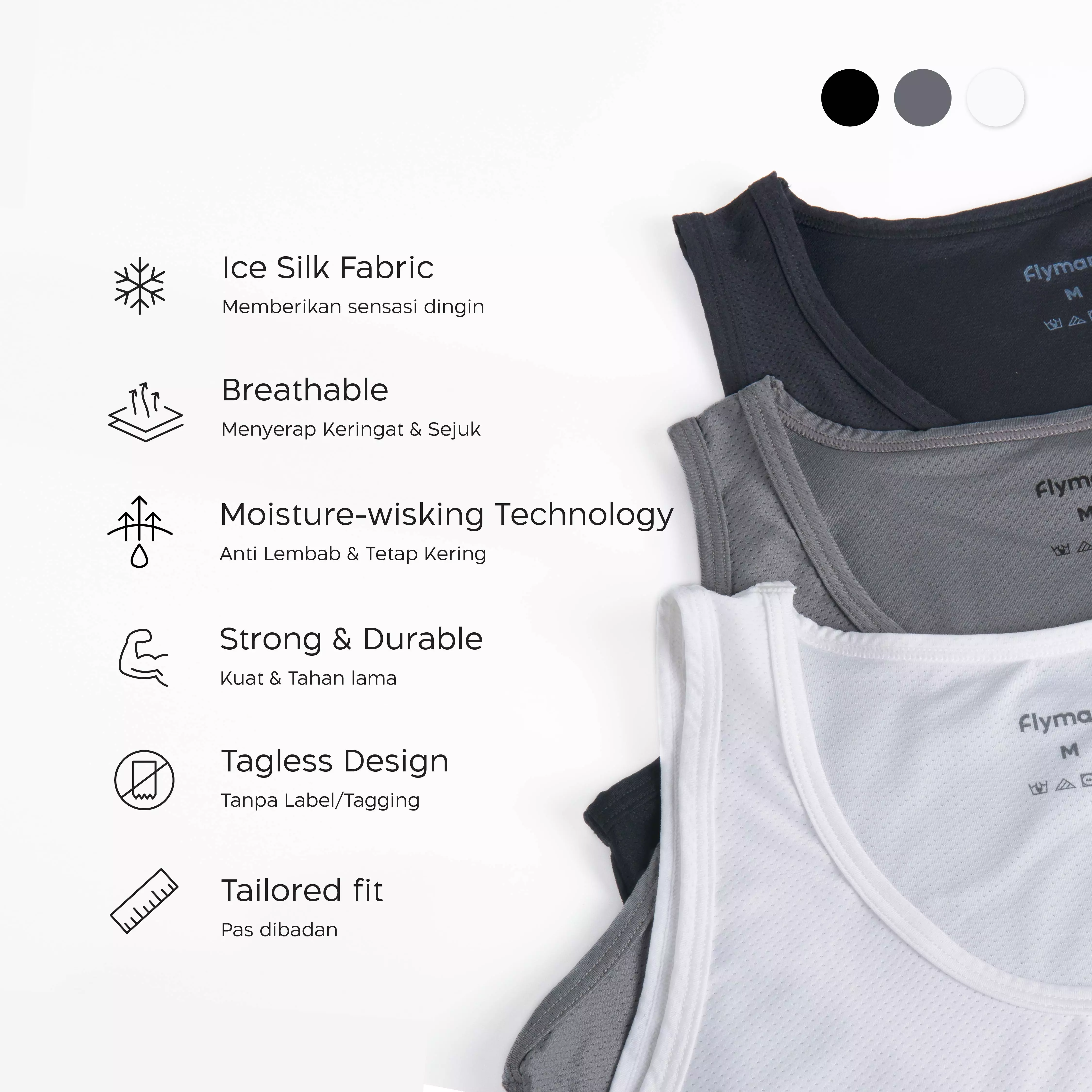 Flyman Ice Silk Tank Top 1 pcs FMA 3366 - Onyx