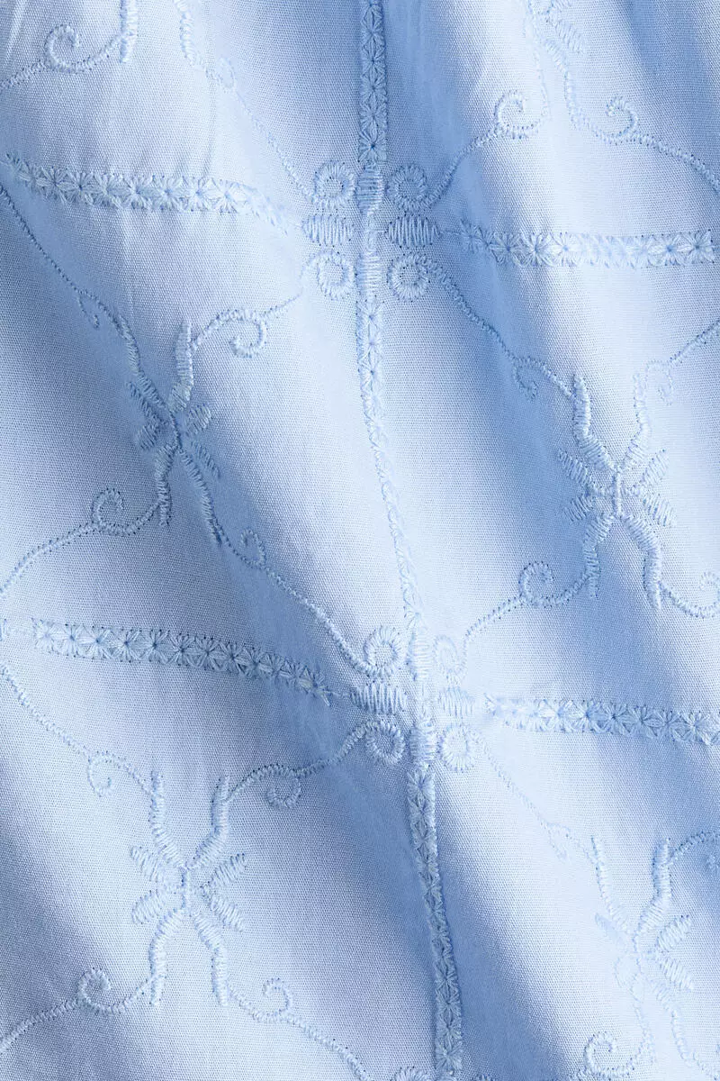 Embroidered flared-skirt dress