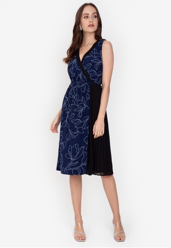 ZALORA WORK multi Pleated Detail Fit and Flare Dress E2E45AA98A3D75GS_1