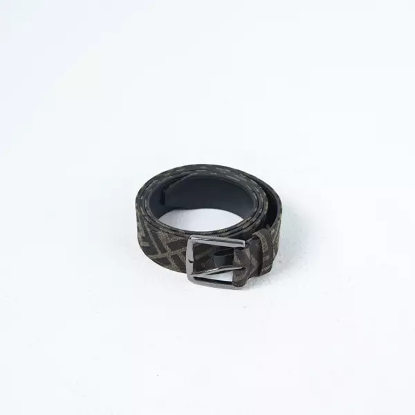 Ikat Pinggang FENDI FF MONOGRAM BLACK BROWN CANVAS BELT 100% ORIGINAL