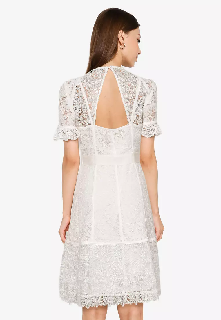 French connection chante sales lace midi dress