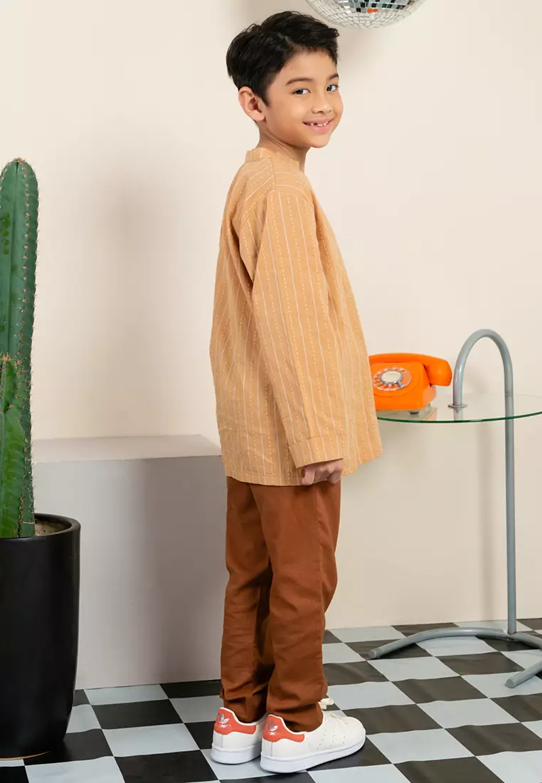 Cotton V-Neckline Baju Melayu Set