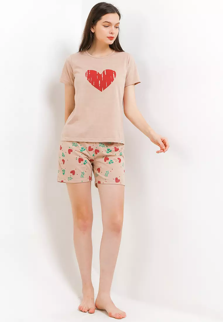 Pyjama Baju Tidur Short Sleeve Short Pants Sleepwear