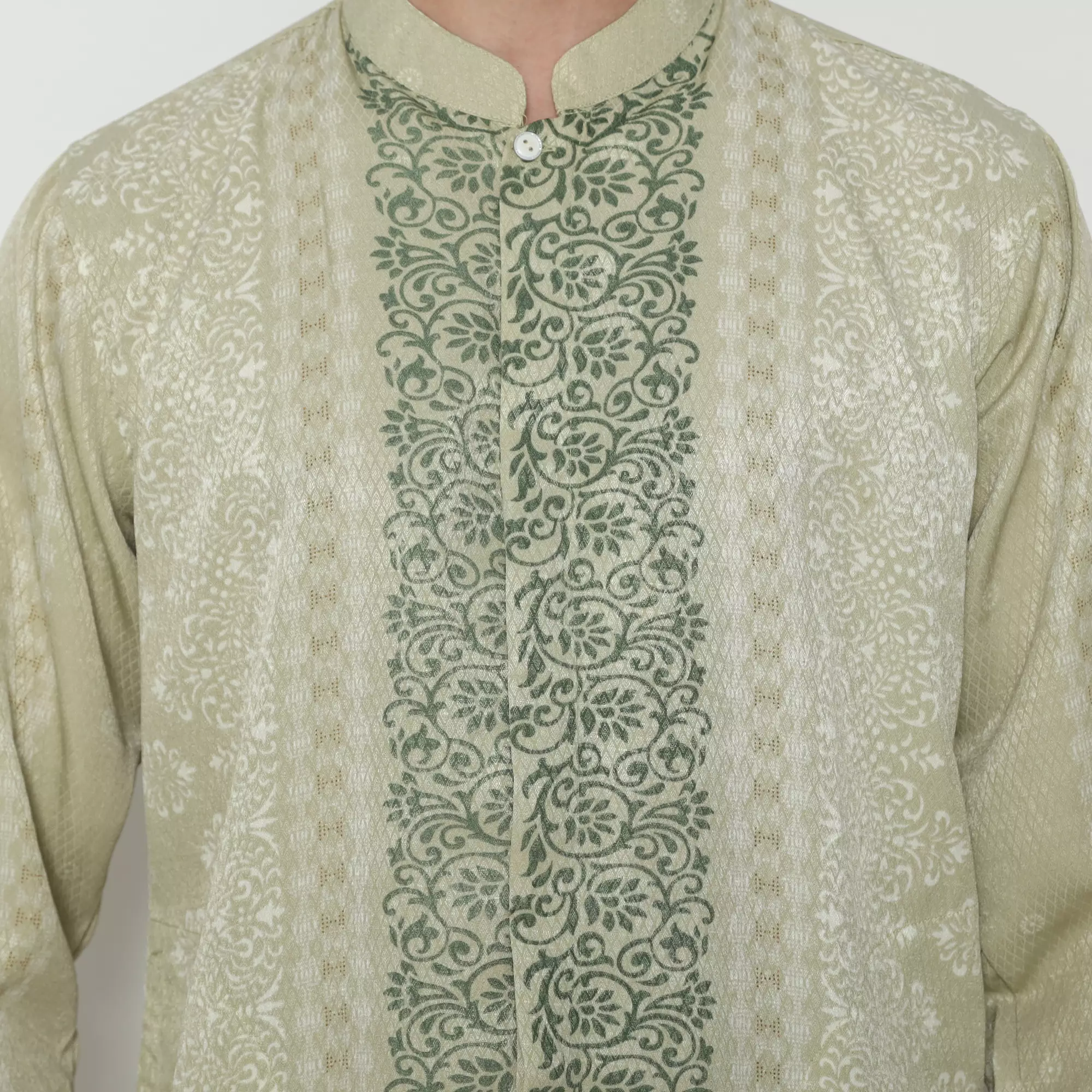 Platini Kemeja Koko Pria Lengan Panjang Katun CREAM 961305